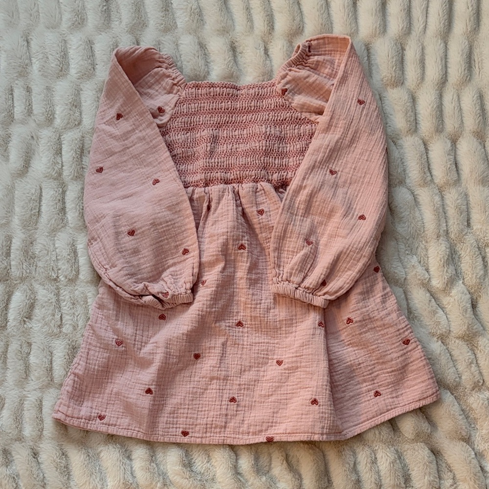 Cat & Jack Pink Heart Patterned Blouse